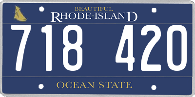 RI license plate 718420