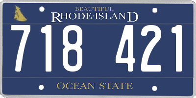 RI license plate 718421
