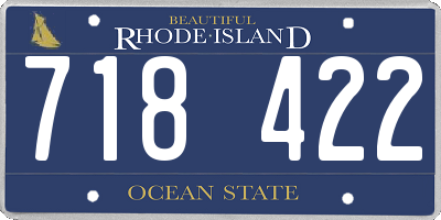 RI license plate 718422