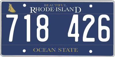 RI license plate 718426