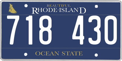 RI license plate 718430