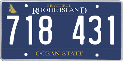 RI license plate 718431