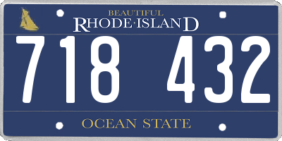 RI license plate 718432