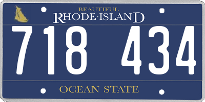 RI license plate 718434