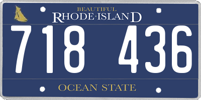 RI license plate 718436