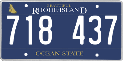 RI license plate 718437