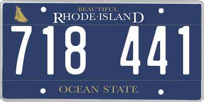 RI license plate 718441