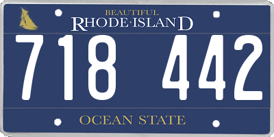 RI license plate 718442