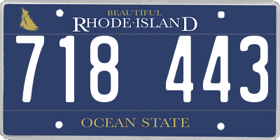 RI license plate 718443