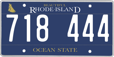 RI license plate 718444