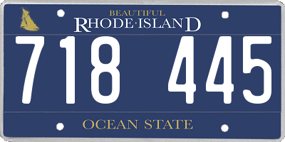 RI license plate 718445