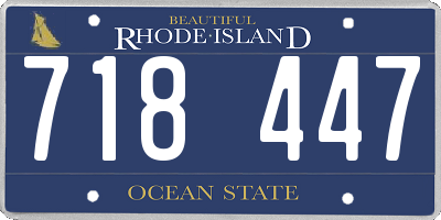 RI license plate 718447