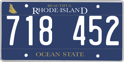 RI license plate 718452