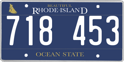 RI license plate 718453