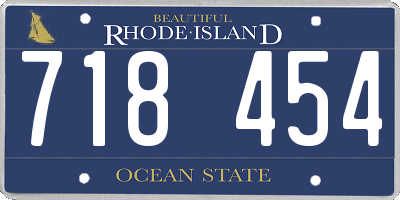 RI license plate 718454
