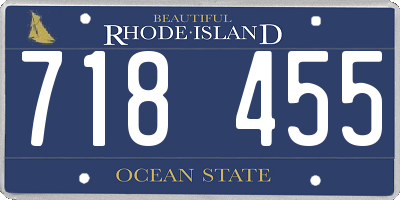 RI license plate 718455