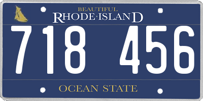 RI license plate 718456