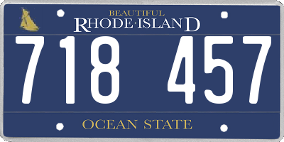 RI license plate 718457