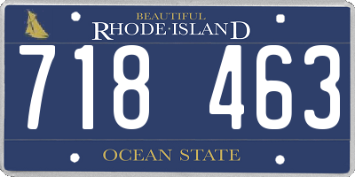 RI license plate 718463
