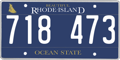 RI license plate 718473