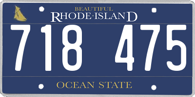 RI license plate 718475