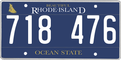 RI license plate 718476