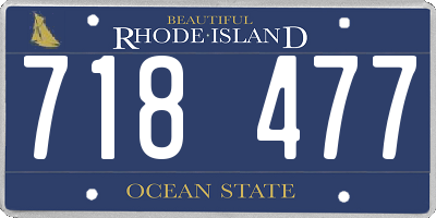 RI license plate 718477