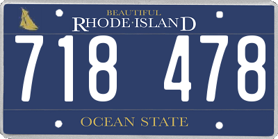RI license plate 718478