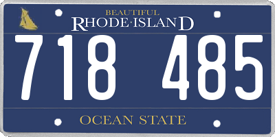 RI license plate 718485