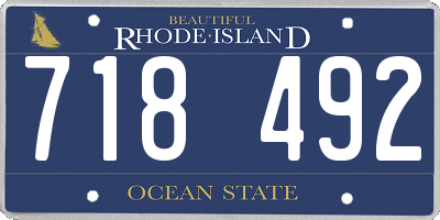RI license plate 718492