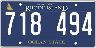 RI license plate 718494