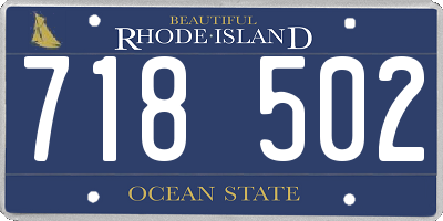 RI license plate 718502
