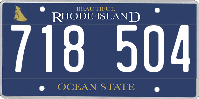 RI license plate 718504