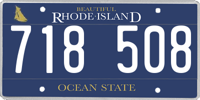RI license plate 718508