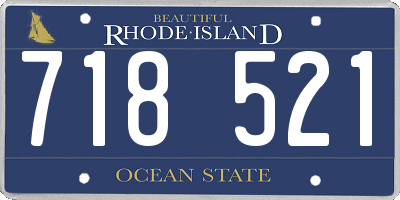 RI license plate 718521