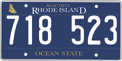 RI license plate 718523