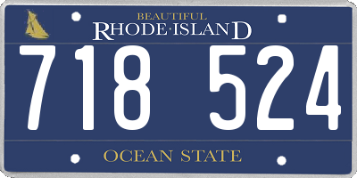 RI license plate 718524
