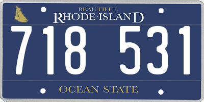RI license plate 718531