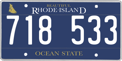 RI license plate 718533