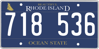 RI license plate 718536