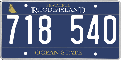 RI license plate 718540