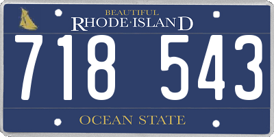 RI license plate 718543