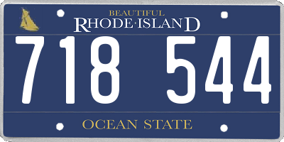 RI license plate 718544