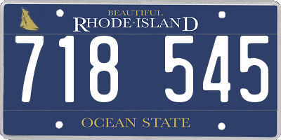 RI license plate 718545
