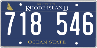 RI license plate 718546