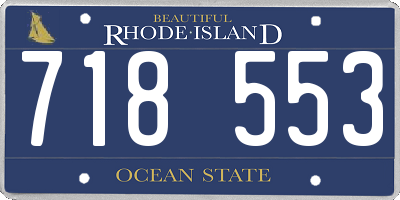 RI license plate 718553
