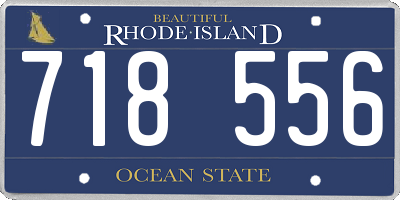 RI license plate 718556