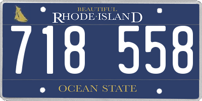 RI license plate 718558