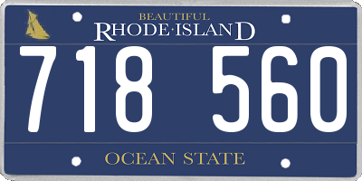 RI license plate 718560