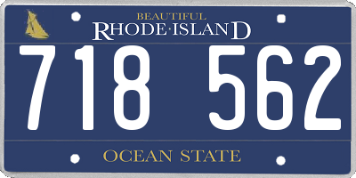 RI license plate 718562